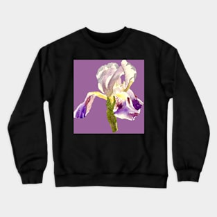 Purple and White Iris Crewneck Sweatshirt